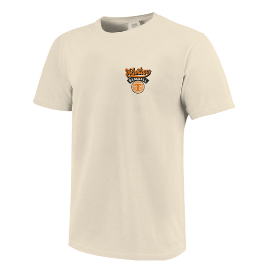 Image One - Tennessee Volunteers - NCAA Modern Script Stripes Comfort Color Short Sleeve T-shirt