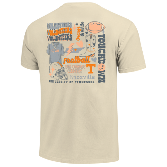 Image One - Tennessee Volunteers - NCAA Football Season Comfort Color Short Sleeve T-shirt