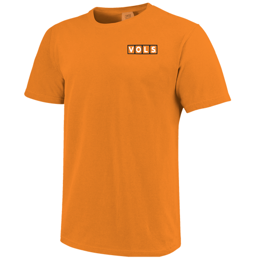 Image One - Tennessee Volunteer Hand Sign Lettermarks Bright Orange k Comfort Color Short Sleeve T-shirt
