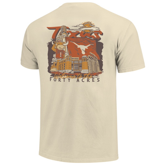 Image One - Texas Longhorns - NCAA Hand Drawn Campus Stack Comfort Color T-Shirt