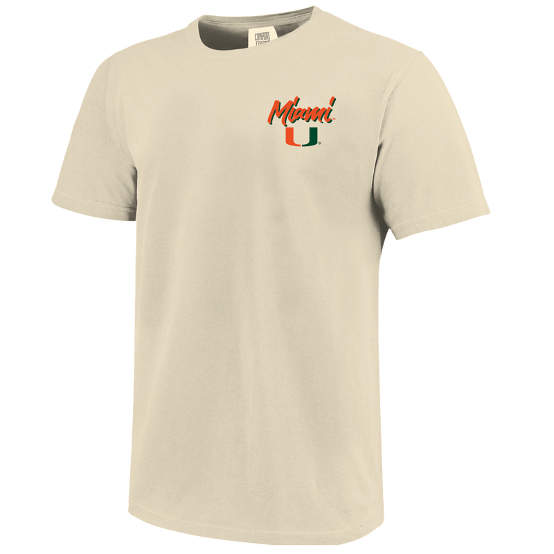 Chargez l'image dans la visionneuse de la galerie, Image One - Miami Hurricanes - Football Hand Drawn Campus Stack T-Shirt
