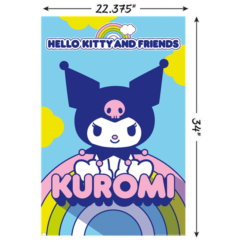 Chargez l&#39;image dans la visionneuse de la galerie, Trends International Hello Kitty and Friends: 22 Over The Rainbow - Kuromi Wall Poster
