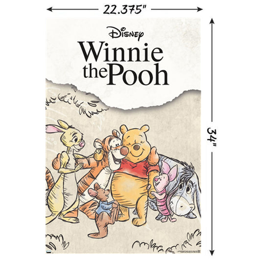 Trends International Disney Winnie The Pooh - Group Sketch Wall Poster