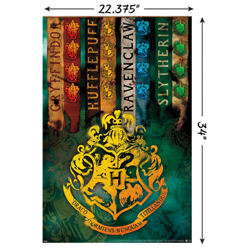 Cargue la imagen en el visor de la galería, Harry Potter - Póster de pared con crestas 
