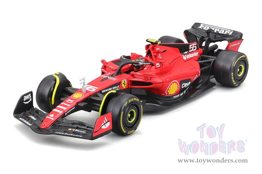 Toy Wonders Hollywood Rides Bburago Ferrari Formula World Championship 2023 - Carlos Sainz with Driver Formula One F1 2023 1/24 scale Figure (Copy)