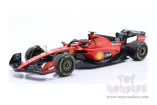Toy Wonders Hollywood Rides Bburago Ferrari Formula World Championship 2023 - Carlos Sainz with Driver Formula One F1 2023 1/24 scale Figure (Copy)