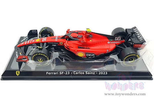 Toy Wonders Hollywood Rides Bburago Ferrari Formula World Championship 2023 - Carlos Sainz with Driver Formula One F1 2023 1/24 scale Figure (Copy)