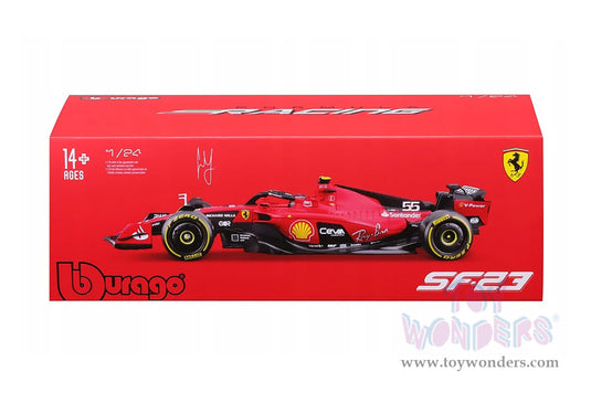 Toy Wonders Hollywood Rides Bburago Ferrari Formula World Championship 2023 - Carlos Sainz with Driver Formula One F1 2023 1/24 scale Figure (Copy)