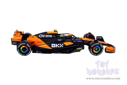 Toy Wonders Bburago Formula Racing McLaren - Lando Norris with Driver Formula One F1 Miami GP 2024 1/24 scale Figure