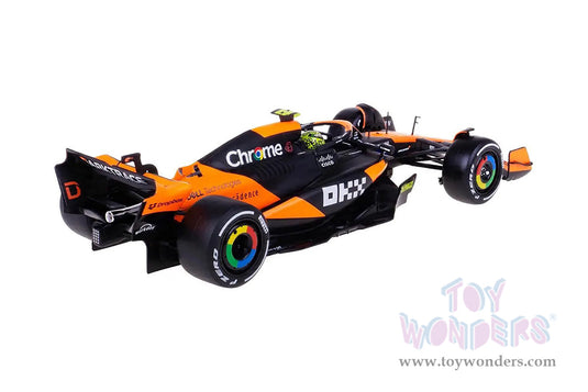 Toy Wonders Bburago Formula Racing McLaren - Lando Norris with Driver Formula One F1 Miami GP 2024 1/24 scale Figure