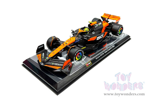 Toy Wonders Bburago Formula Racing McLaren - Lando Norris with Driver Formula One F1 Miami GP 2024 1/24 scale Figure