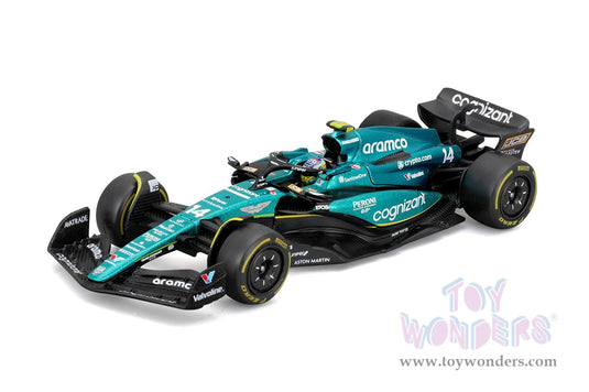 Toy Wonders Bburago Formula Racing - Aston Martin Fernando Alonso with Driver Formula One F1 2023 1/43 scale Figure