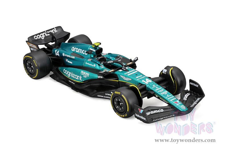 Cargue la imagen en el visor de la galería, Toy Wonders Bburago Formula Racing - Aston Martin Fernando Alonso with Driver Formula One F1 2023 1/43 scale Figure
