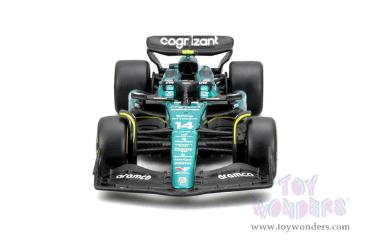Toy Wonders Bburago Formula Racing - Aston Martin Fernando Alonso with Driver Formula One F1 2023 1/43 scale Figure