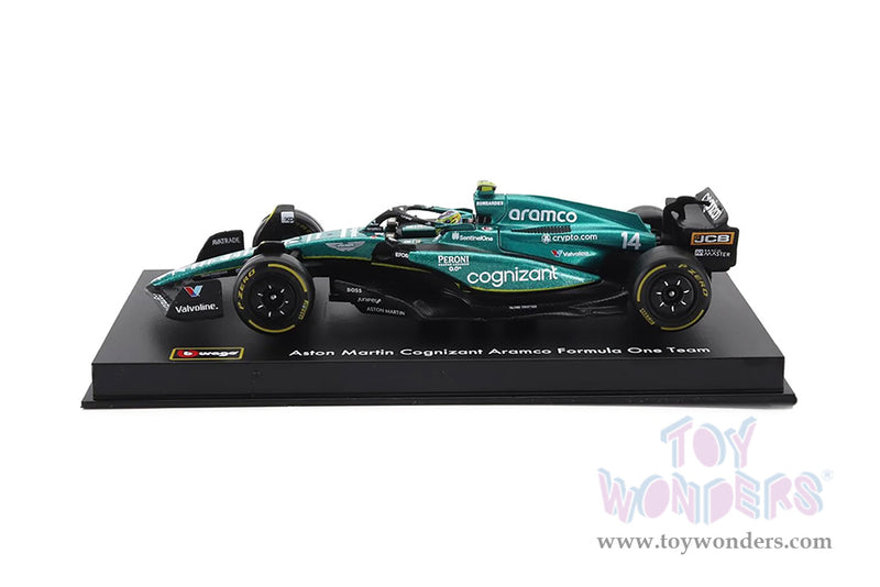 Cargue la imagen en el visor de la galería, Toy Wonders Bburago Formula Racing - Aston Martin Fernando Alonso with Driver Formula One F1 2023 1/43 scale Figure
