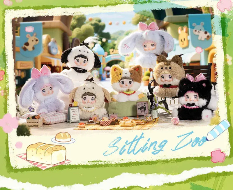 Cargue la imagen en el visor de la galería, Shopvidi Nommi Sitting Zoo - Series Vinyl Plush Doll Keychain 1 Single Blind Box
