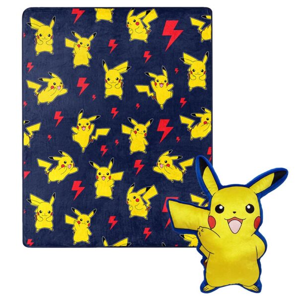 Pokemon Lightning Zap Character Hugger Pillow & Silk Touch Throw Set