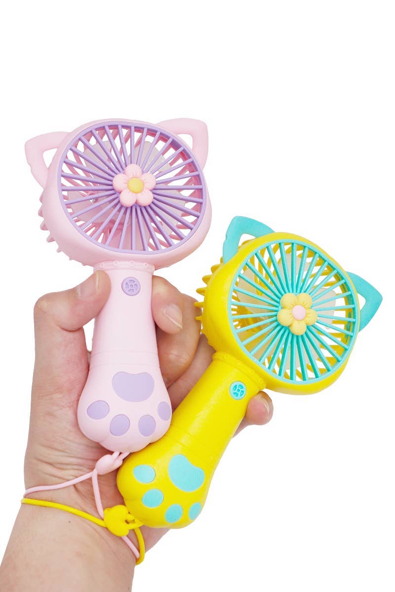 Chargez l'image dans la visionneuse de la galerie, Cap Zone - Kitty Cat Paw Ear Flower 1Pc Handheld Electric Fan
