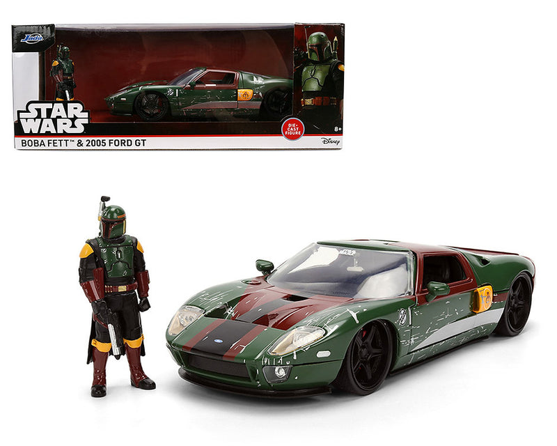 Cargue la imagen en el visor de la galería, Hollywood Rides Star Wars - Ford GT with Boba Fett Figure Jada Toys
