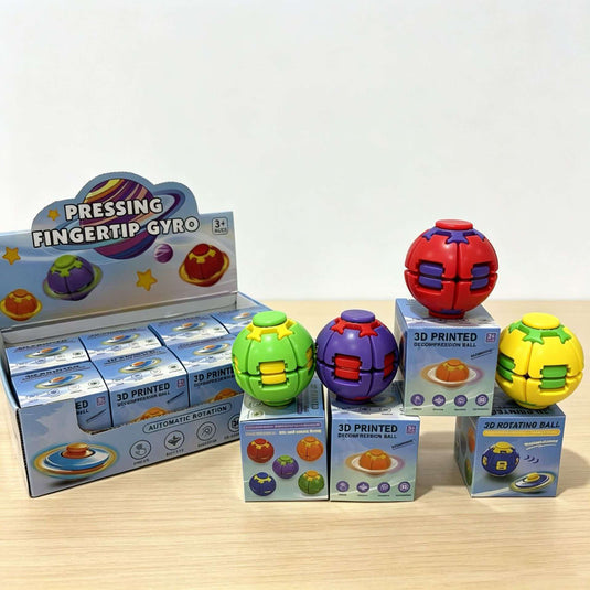 3D Rotation Puzzle Ball - 1Pc 2-in-1 Fidget Spinner & Magic Cube Stress Relief Toy Blind Box