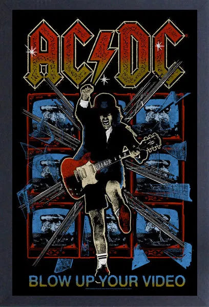 Pyramid America Nirvana AC/DC - Blow Up Your Video - Sketch 11 x 17 Wall Framed