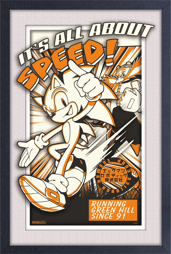 Sonic - All About Speed Wall Framed
