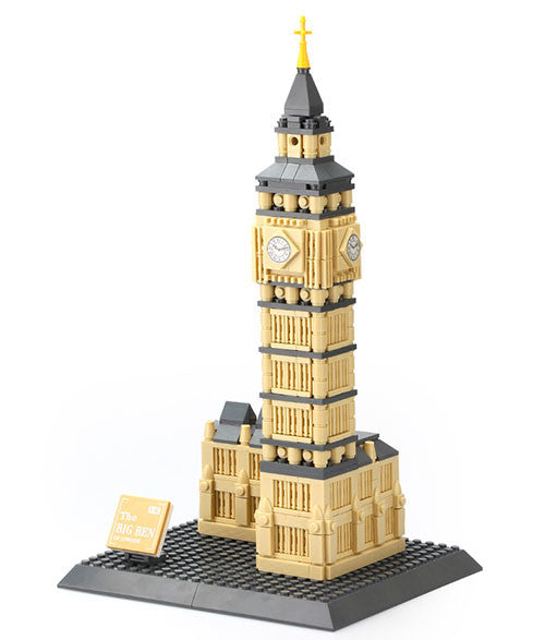 Wange Bricks: MOC Architecture Elizabeth Tower, London Uk The Big Ben Building Brick Toy Figure