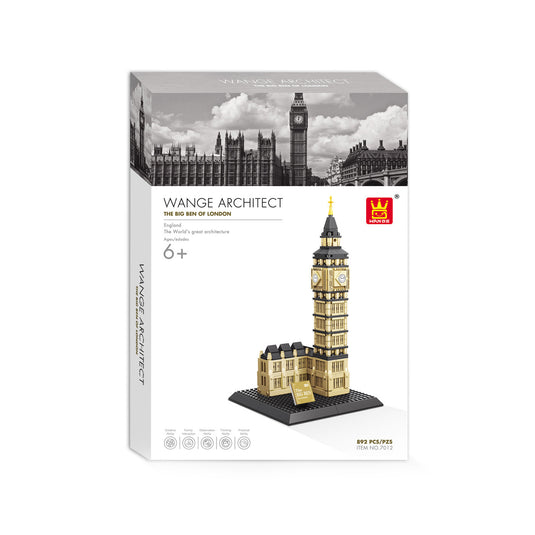 Wange Bricks: MOC Architecture Elizabeth Tower, London Uk The Big Ben Building Brick Toy Figure