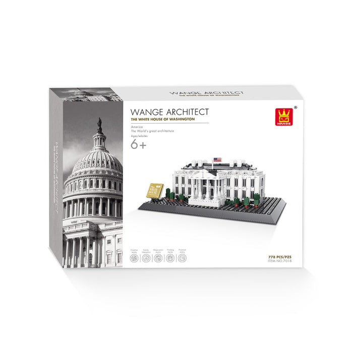 Wange Bricks: USA The White House Building Bricks Modular Model Toy Figure