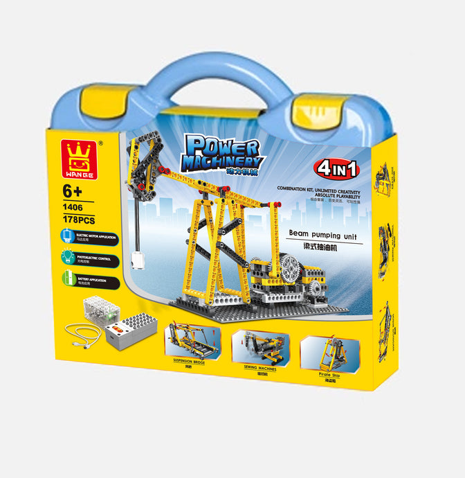 Wange Bricks: Power Machinery: beam pumps, suspension bridges, pirate ships, sewing machines Brick Toy