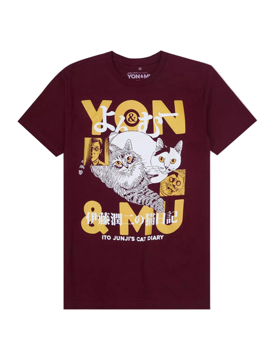 Junji Ito’s Cat Diary Yon & Mu Portrait Short Sleeve T-Shirt