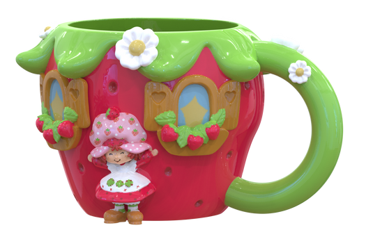 Strawberry Shortcake Cake Ceramic 3D Sculpted Mug