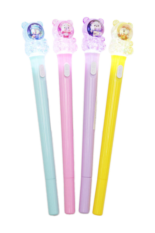 Teddy Bear Astronaut LED Light-Up Pen - 1pc