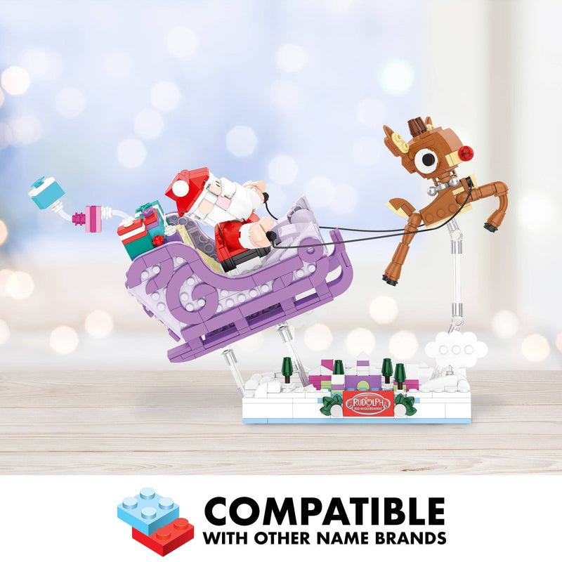Cargue la imagen en el visor de la galería, Brickcraft Rudolph Santa's Sleigh Christmas Building Brick
