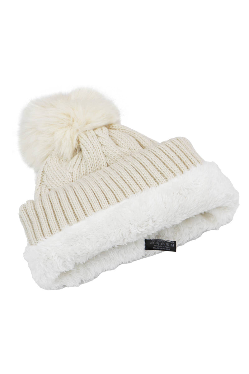 Chargez l'image dans la visionneuse de la galerie, Coil Chevron Knitted Fleece Lined Beanie
