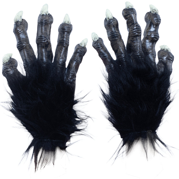 Ghoulish Werewolves Hands - Wolf Claws deluxe Black Costume Hands