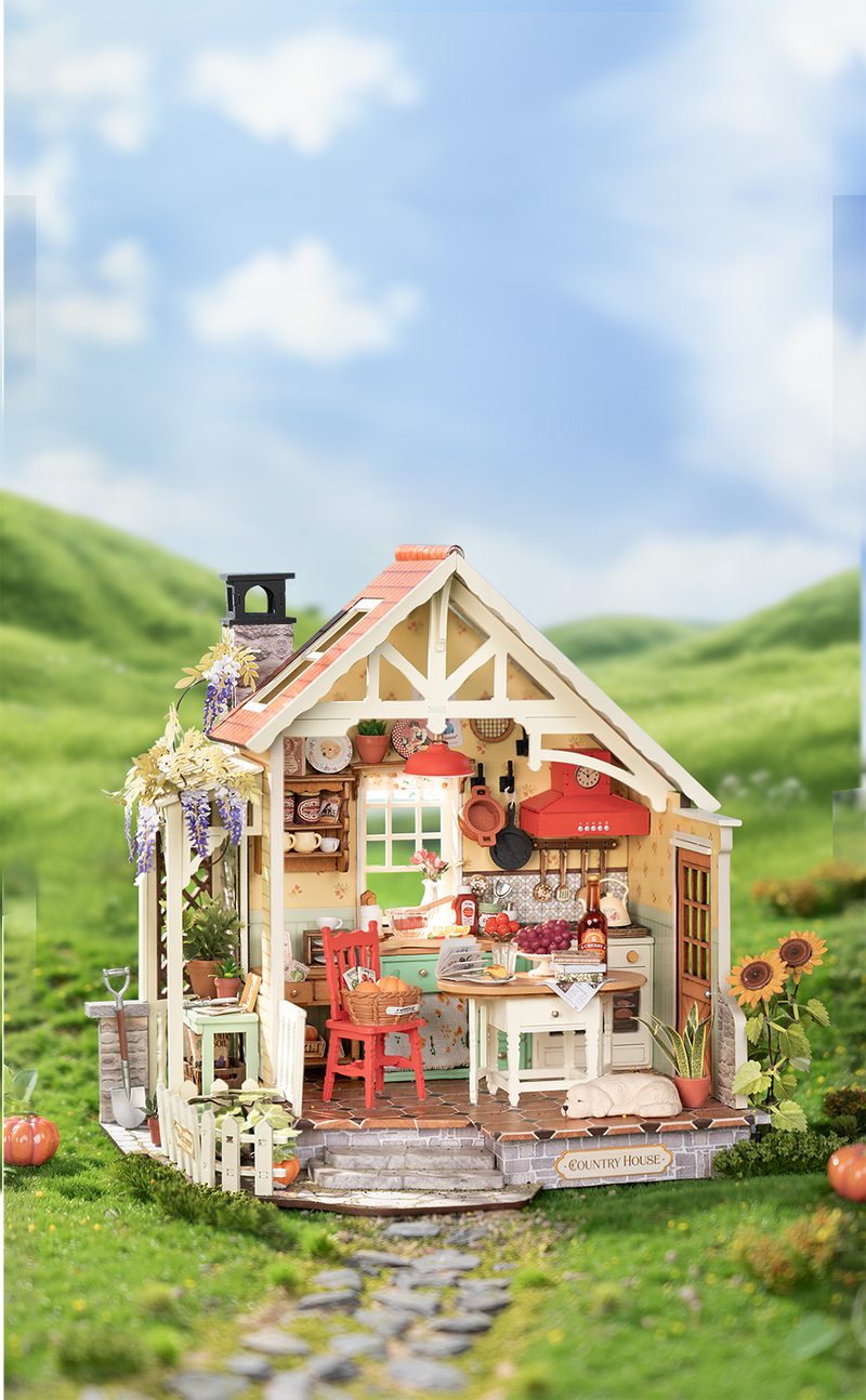 Load image into Gallery viewer, Robotime Rolife - Sunlit Farmhouse Kitchen DIY Miniature House

