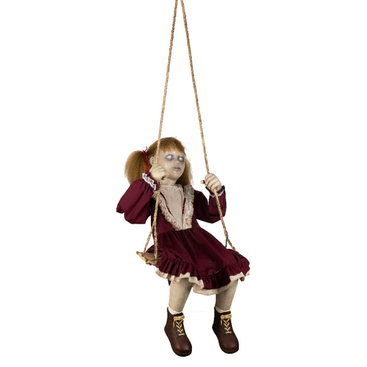 Ghoulish Ghosthly kids - Swinging Ghostly Girl Halloween Decor