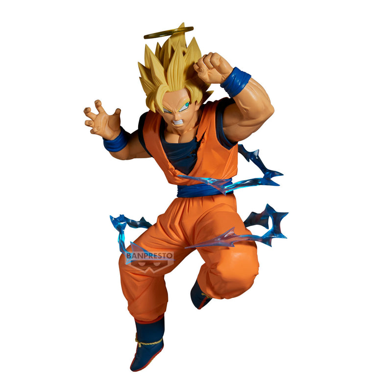 Cargue la imagen en el visor de la galería, Action figure in orange and blue outfit with 'Banpresto' branding on a white background

