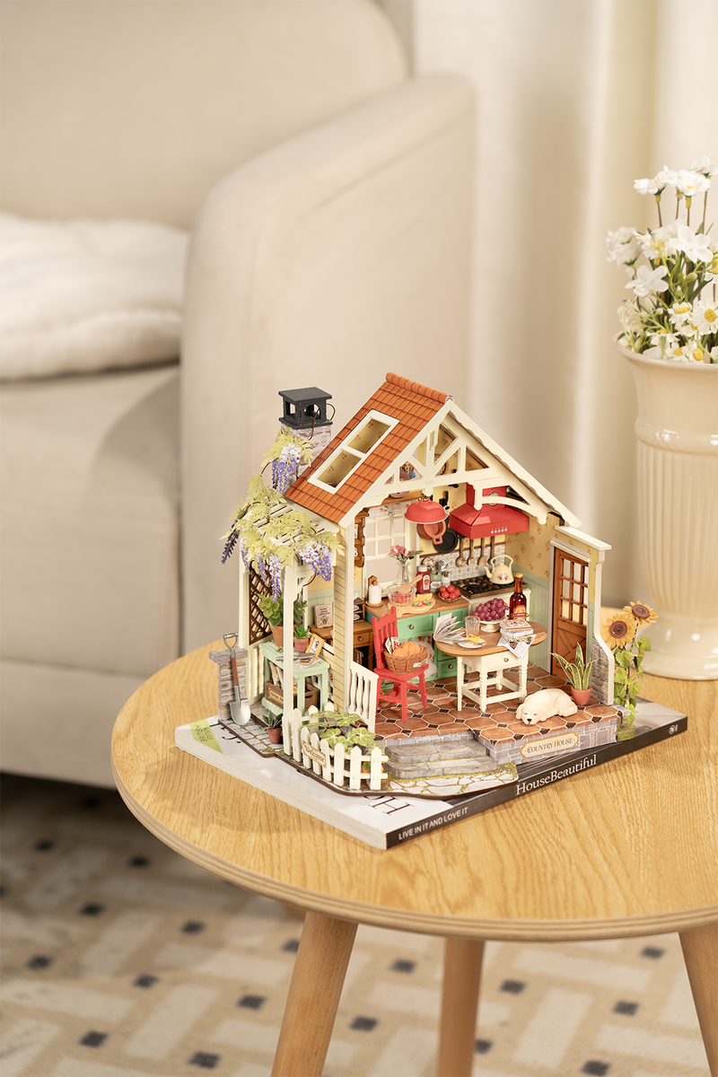 Load image into Gallery viewer, Robotime Rolife - Sunlit Farmhouse Kitchen DIY Miniature House

