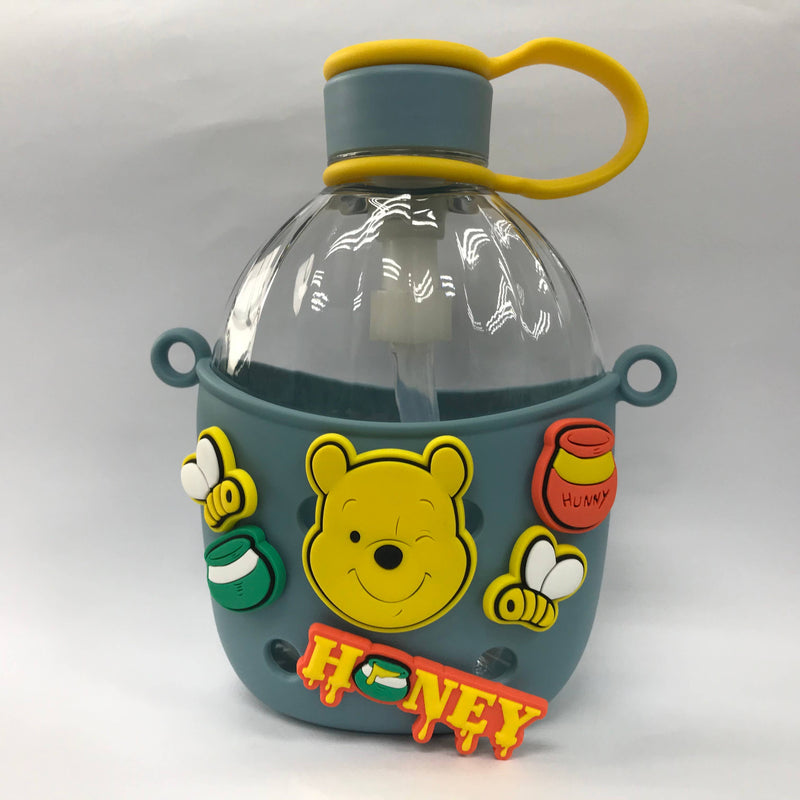 Load image into Gallery viewer, Disney Winnie The Pooh - Face &amp; Honey Icons Plastic 22.5oz Water Bottle w/ Charms
