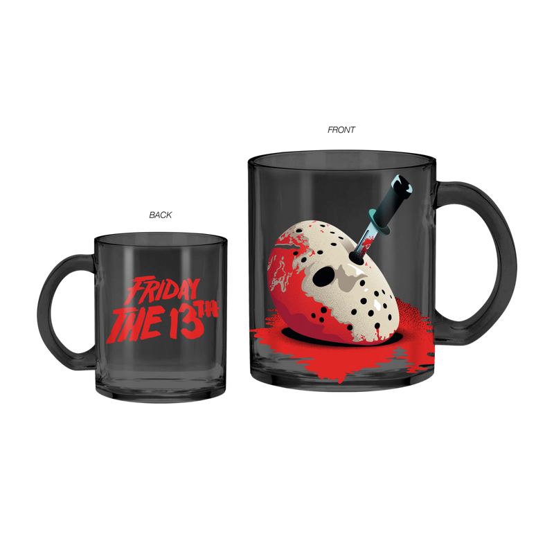 Friday the 13th Mask and Logo 17.5oz Glass Coffee Mug