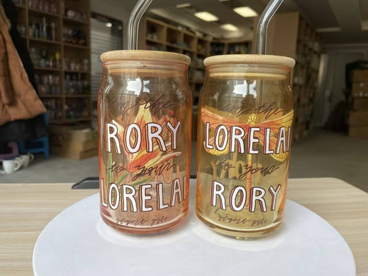 Gilmore Girls Rory Lorelai Script 2pk 16oz Glass Tumbler