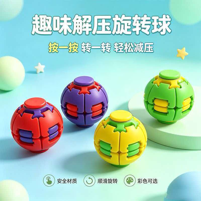 Load image into Gallery viewer, 3D Rotation Puzzle Ball - 1Pc 2-in-1 Fidget Spinner &amp; Magic Cube Stress Relief Toy Blind Box
