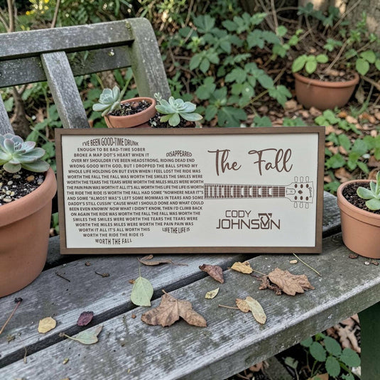 Cody Johnson - The Fall Song Lyrics 21x10 Wall Frame Art