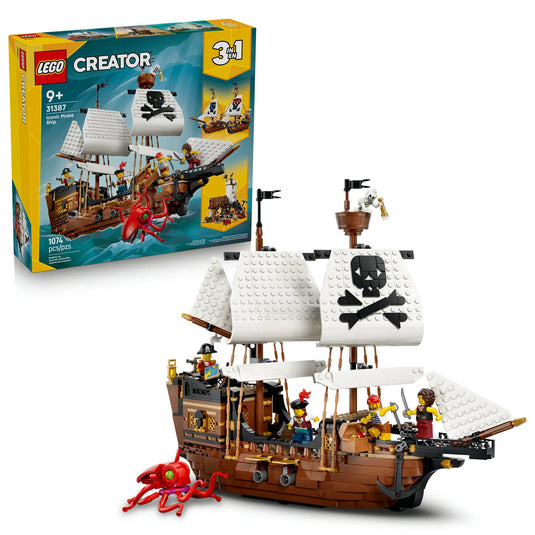 LEGO Creator 3 in 1 - Iconic Pirate Ship Building Toy Figure