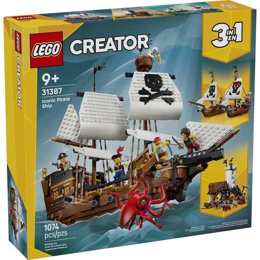 LEGO Creator 3 in 1 - Iconic Pirate Ship Building Toy Figure