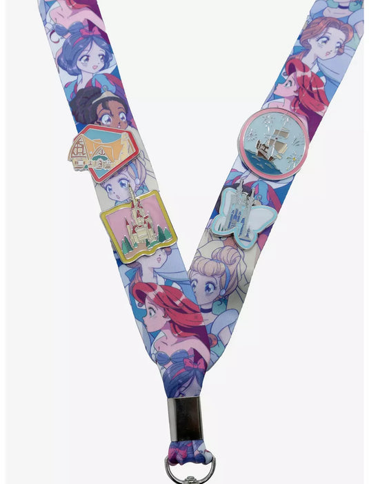 Loungefly Disney Princess - Manga Style Lanyard with Card Holder