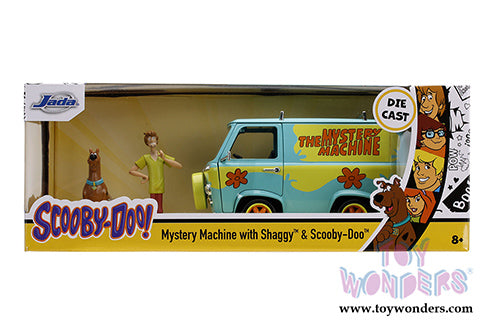 Scooby-Doo - Coche fundido a presión Mystery Machine 1:24 con figuras de Shaggy y Scooby de 2,75