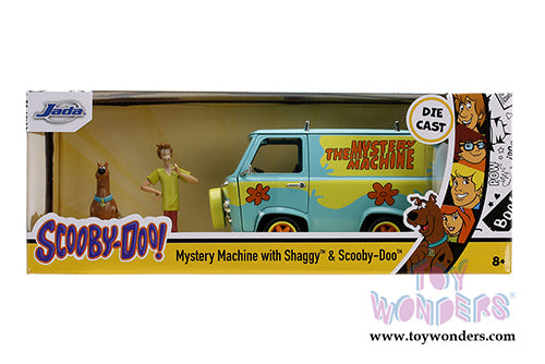 Scooby-Doo - Voiture moulée sous pression Mystery Machine 1:24 avec figurines Shaggy et Scooby de 2,75" 